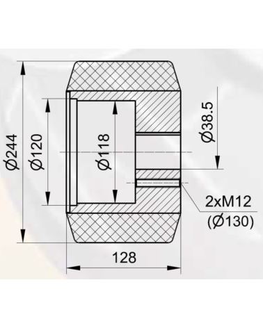 250x130 (35.5x51) Drive wheel Rubber 58940 Atlet