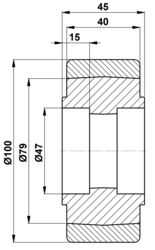 100x40 (47x16) stability wheel