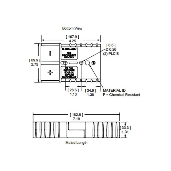 SB350 24V Battery Connector red 70mm2