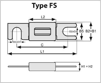 Fuse 50A Standard DIN43560/1/FAST