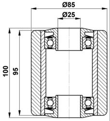 85x95/100-25 Load roller Vulkollan 27631390