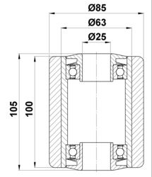 85x100/105-25 Roller 27631330 50410186, 51064610