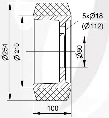 254x102-80 Drive wheel