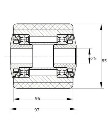 85x95/97-25 Roller  Vulkollan