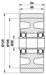 125x50/54-20 Wheel BT 156259 252735