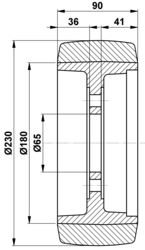 230x90-65 Wheel Vulkollan Linde 0039902305
