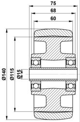 140x60/68-15 Suporting wheel  BT 12252