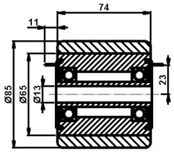 80x75-12,5 Roller Powerthane BT 150131-001