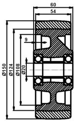 150x54/60-20 Wheel Jungheinrich 27634500