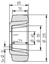 215x70/82-60 Wheel Powerthane BT129920