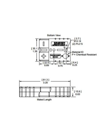 SB50 36V Battery Connector Grey 16mm2