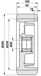 285x100-40 Wheel Vulkollan Jungheinrich 50015372