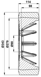 343x114-90 Drive wheel Vulkollan 51331328