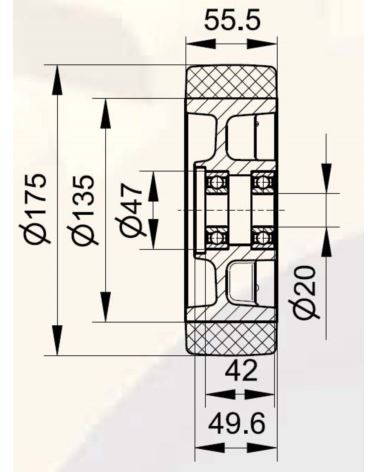 170x56-20 Wheel rubber BT 160432