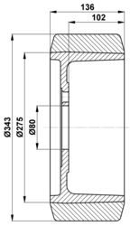 343x135-80 Drive wheel Vulkollan