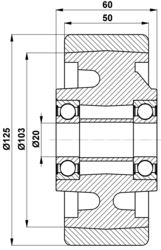 125x50/60-20 Stability wheel Jungheinrich 51077215
