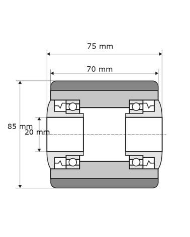 85x70/75-20 Roller Vulkollan