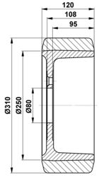 310x105/120-80 Wheel BT RR Reflex 220400, 151991