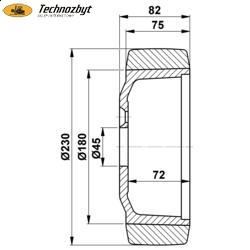 230x75/82-45 Drive wheel with protector