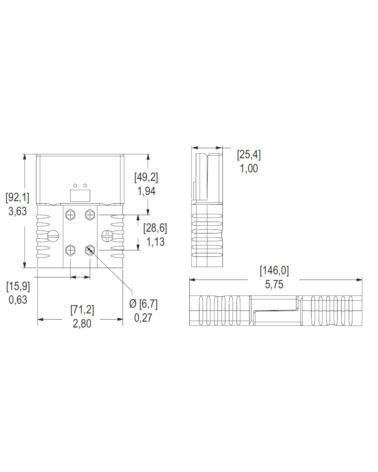 SBE160 36V Battery Connector Grey 50mm2