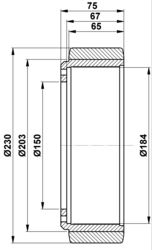 230x65/75-150 Drive wheel Powerthane